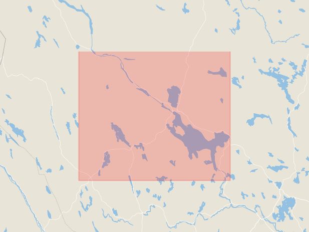 Karta som med röd fyrkant ramar in Andreasgården, Mora, Dalarnas län