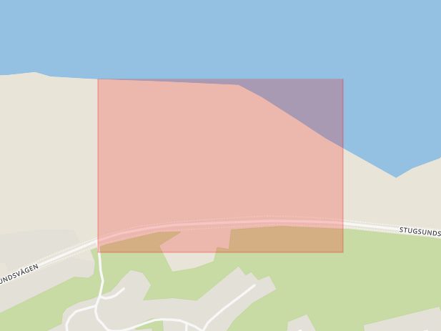 Karta som med röd fyrkant ramar in Sten Stures Väg, Söderhamn, Gävleborgs län