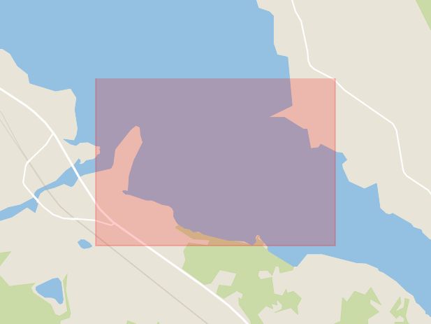 Karta som med röd fyrkant ramar in Voxnan, Bollnäs, Gävleborgs län