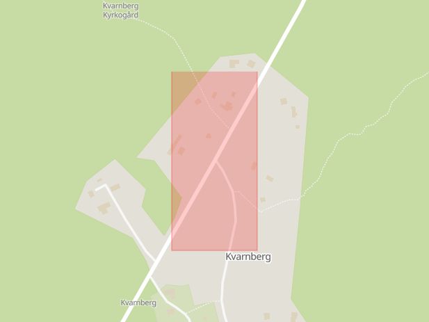Karta som med röd fyrkant ramar in Kvarnberg, Orsa, Dalarnas län
