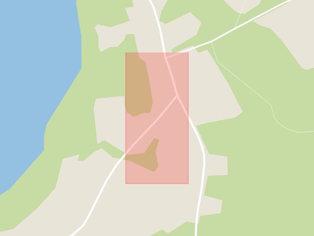 Karta som med röd fyrkant ramar in Norrängevägen, Råholmsvägen, Bollnäs, Gävleborgs län