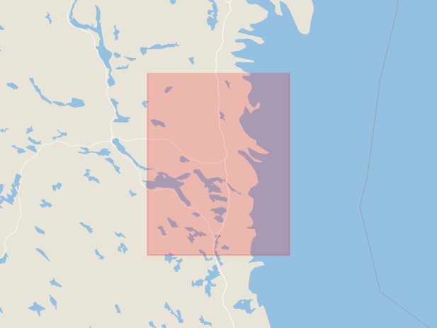 Karta som med röd fyrkant ramar in Söderhamn, Harmånger, Västerbottens län, Gävleborgs län