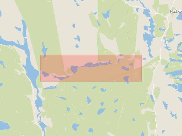 Karta som med röd fyrkant ramar in Arbrå, Nianforsvägen, Bollnäs, Gävleborgs län