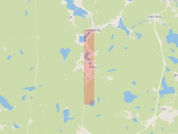 Karta som med röd fyrkant ramar in Bergsjövägen, Ilsbo, Hudiksvall, Gävleborgs län