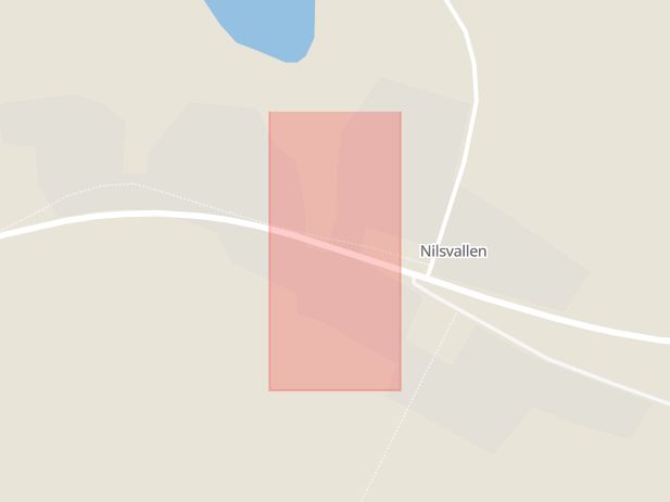 Karta som med röd fyrkant ramar in Nilsvallen, Härjedalen, Jämtlands län