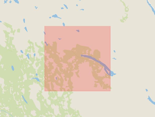 Karta som med röd fyrkant ramar in Lofsdalen, Härjedalen