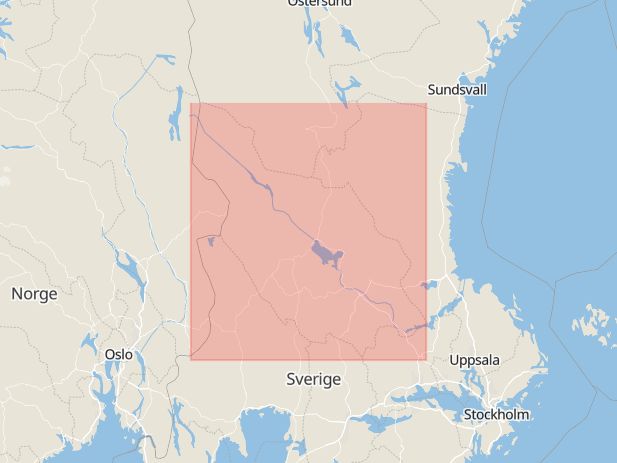 Karta som med röd fyrkant ramar in Härja, Dalarnas län