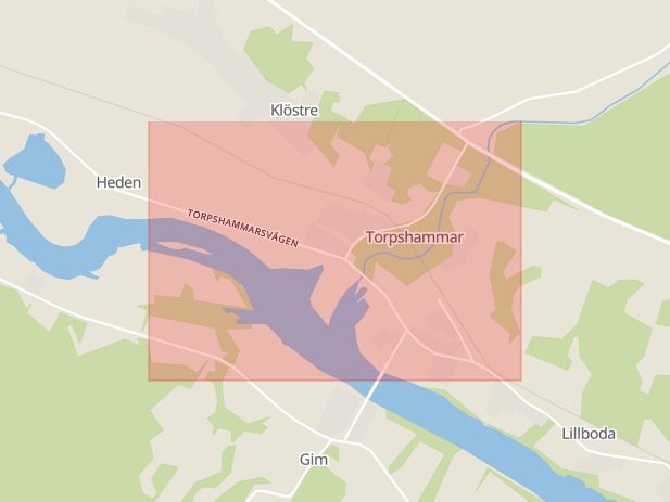 Karta som med röd fyrkant ramar in Torpshammar, Ånge, Västernorrlands län