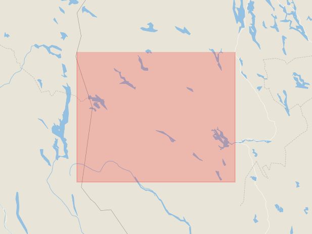 Karta som med röd fyrkant ramar in Funäsdalen, Tännäs, Härjedalen, Jämtlands län