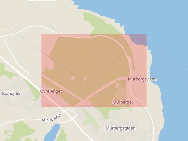 Karta som med röd fyrkant ramar in Murberget, Örnsköldsvik, Frånö, Bollstabruk, Sollefteå, Västernorrland län, Västernorrlands län