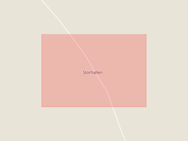 Karta som med röd fyrkant ramar in Storhallen, Berg, Jämtlands län