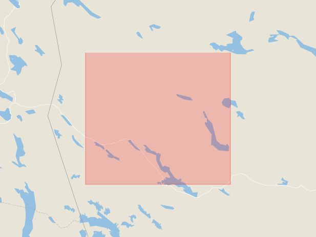 Karta som med röd fyrkant ramar in Bruksvallarna, Klövsjö, Berg, Lasarettsvägen, Strömsund, Funäsdalen, Rudsjö, Rätan, Jämtlands län