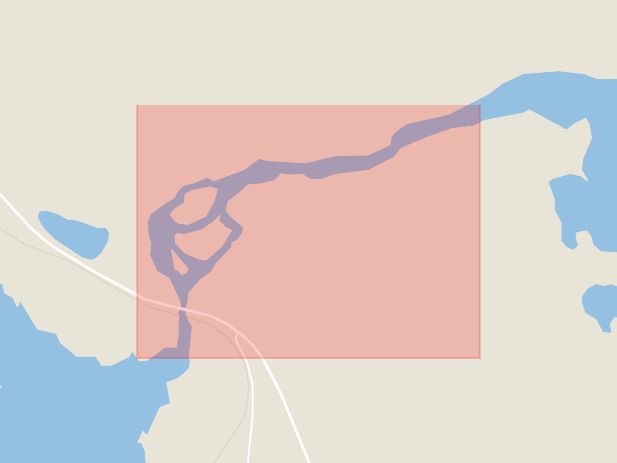 Karta som med röd fyrkant ramar in Gimån, Bräcke, Jämtlands län