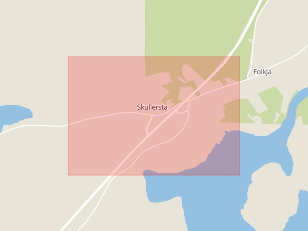 Karta som med röd fyrkant ramar in Skullersta, Kramfors, Västernorrlands län