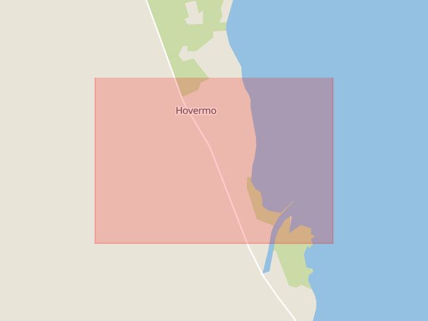 Karta som med röd fyrkant ramar in Hovermo, Berg, Jämtlands län