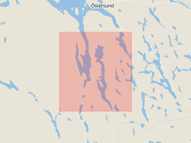Karta som med röd fyrkant ramar in Lockne, Högsta, Östersund, Jämtlands län