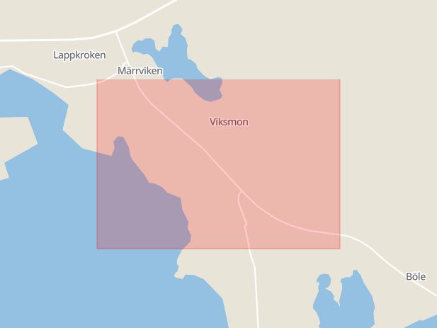 Karta som med röd fyrkant ramar in Viksmon, Graninge, Sollefteå Kommun, Sollefteå, Västernorrlands län