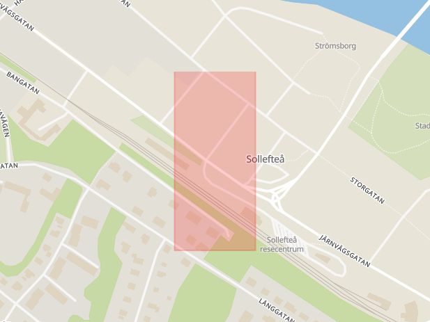 Karta som visar ungefär var händelsen Trafikkontroll: Resultat av trafikkontroll i Sollefteå. inträffat