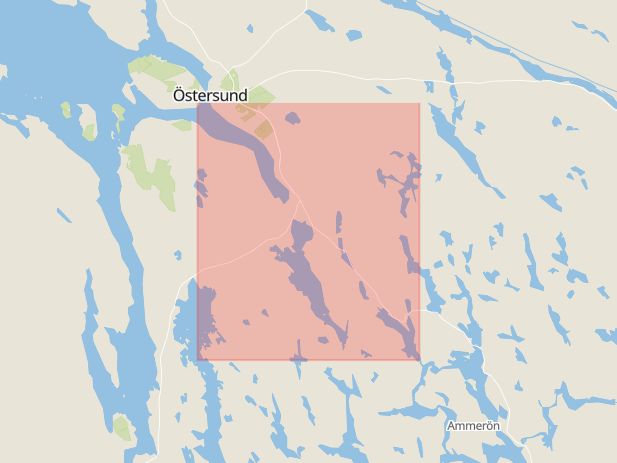 Karta som med röd fyrkant ramar in Brunflo, Bräcke, Jämtlands län