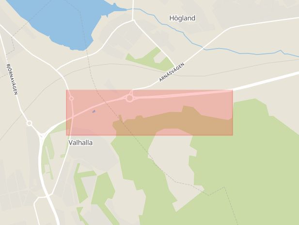 Karta som med röd fyrkant ramar in Västernorrland, Hästmarksvägen, Örnsköldsvik, Stationsgatan, Sollefteå, Arnäsvall, Västernorrlands län