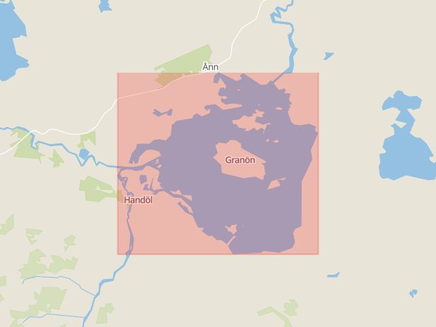 Karta som med röd fyrkant ramar in Ånnsjön, Åre, Jämtlands län