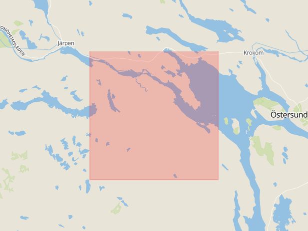 Karta som med röd fyrkant ramar in Mattmar, Östersund, Jämtland, Jämtlands län