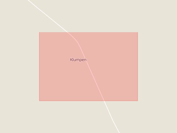 Karta som med röd fyrkant ramar in Klumpen, Störåsen, Krokom, Jämtlands län