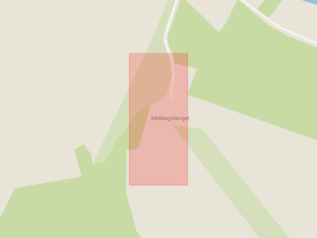 Karta som med röd fyrkant ramar in Middagsberget, Vännäsby, Vännäs, Västerbottens län