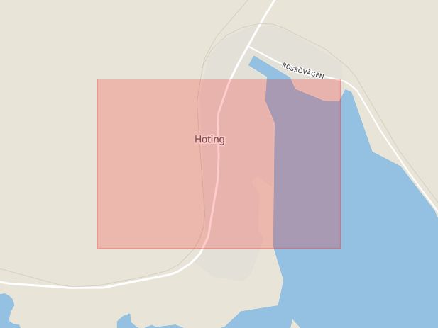 Karta som med röd fyrkant ramar in Hammerdal, Hoting, Strömsund, Jämtlands län