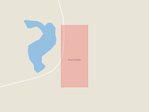 Karta som med röd fyrkant ramar in Bocksliden, Lycksele, Västerbottens län