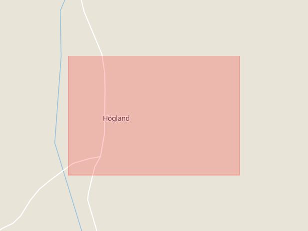Karta som med röd fyrkant ramar in Högland, Dorotea, Västerbottens län