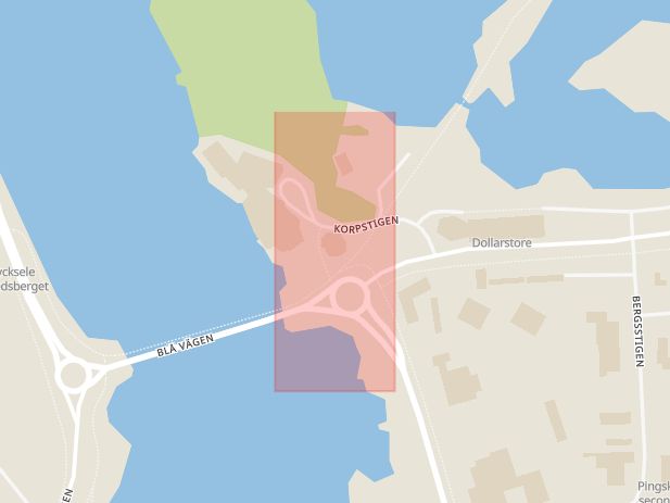 Karta som med röd fyrkant ramar in Lappkåtan, Lycksele, Västerbottens län