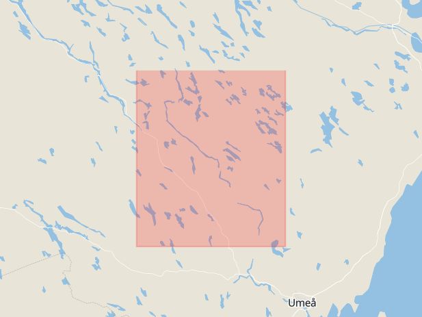 Karta som med röd fyrkant ramar in Vindeln, Skellefteå, Västerbottens län
