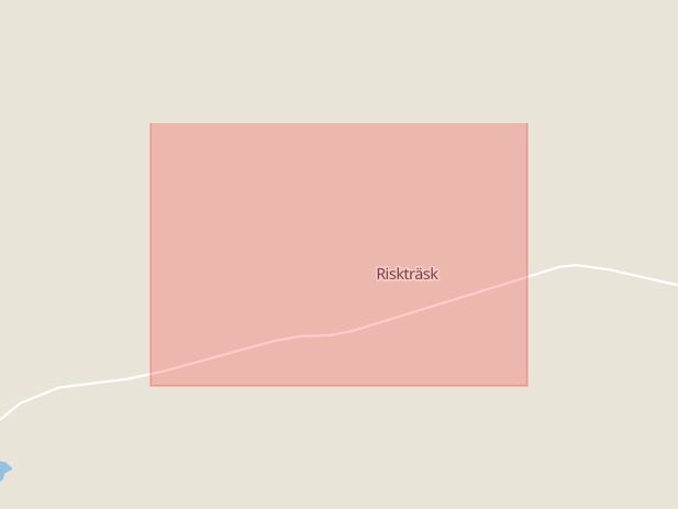 Karta som med röd fyrkant ramar in Risträsk, Vilhelmina, Västerbottens län