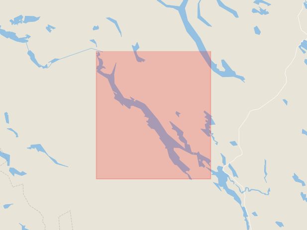 Karta som med röd fyrkant ramar in Malgomaj, Vilhelmina, Västerbottens län
