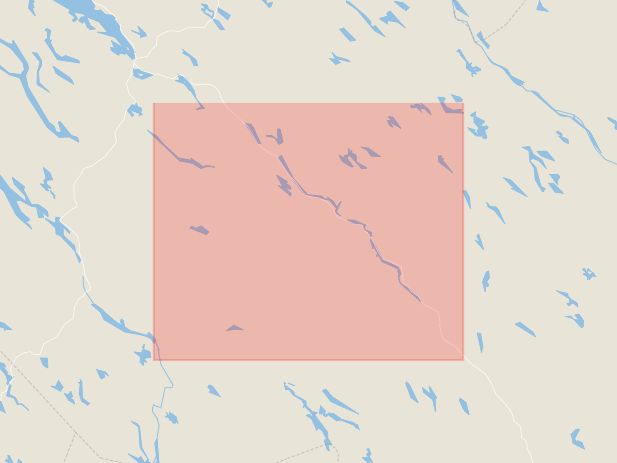 Karta som med röd fyrkant ramar in Lycksele, Vilhelmina, Västerbottens län