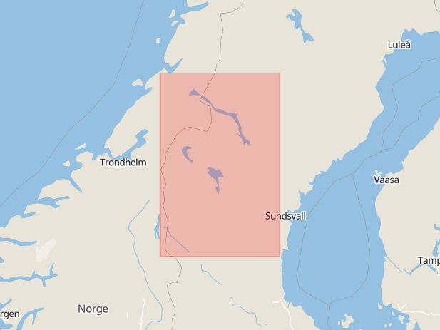 Karta som med röd fyrkant ramar in Brunflo, Klövsjö, Östersund, Torvalla, Jämtland, Jämtlands län
