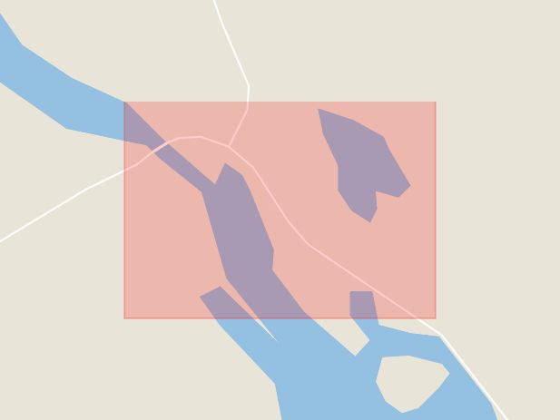 Karta som med röd fyrkant ramar in Stensund, Malå, Västerbottens län