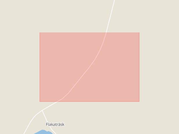 Karta som med röd fyrkant ramar in Flakaträsk, Sorsele, Västerbottens län