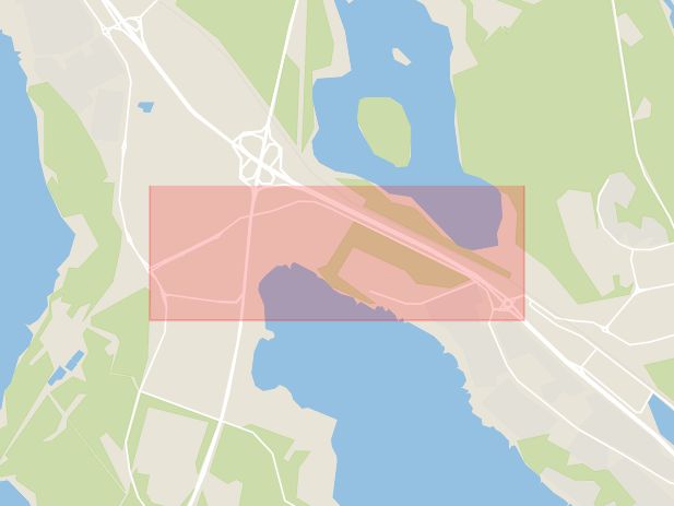 Karta som med röd fyrkant ramar in Storhedsvägen, Notviken, Luleå, Norrbottens län