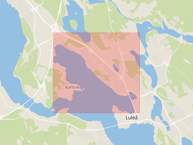 Karta som med röd fyrkant ramar in Råneå, Luleå Kommun, Vila, Luleå, Norrbottens län