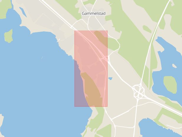 Karta som med röd fyrkant ramar in Gäddviksvägen, Gammelstad, Luleå, Norrbottens län