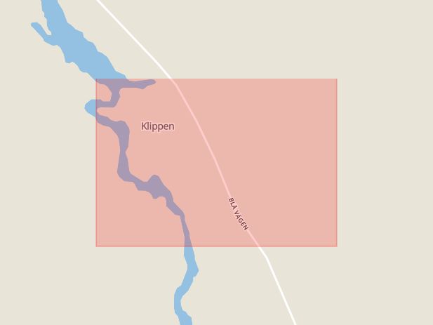 Karta som med röd fyrkant ramar in Klippen, Storuman, Västerbottens län