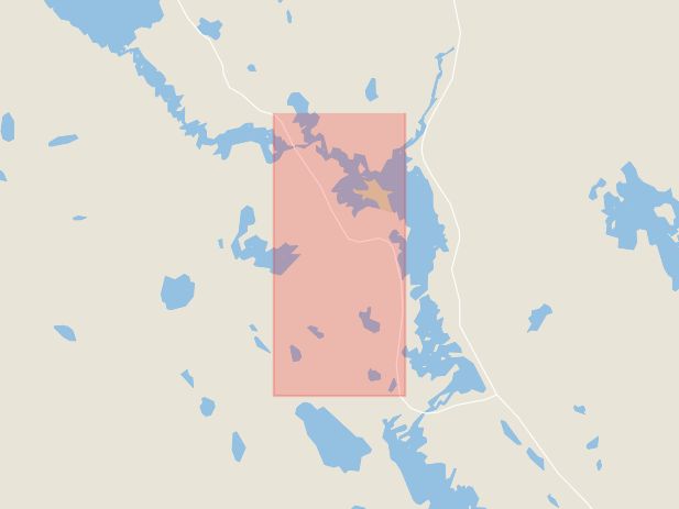 Karta som med röd fyrkant ramar in Piteå, Sundsgatan, Boden, Stora Vägen, Gunnarsbyn, Brännkläppsvägen, Norrbottens län