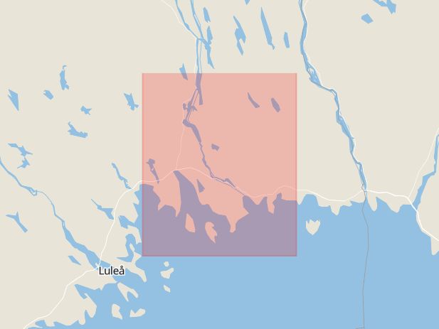 Karta som med röd fyrkant ramar in Kalix Kommun, Haparanda, Norrbottens län