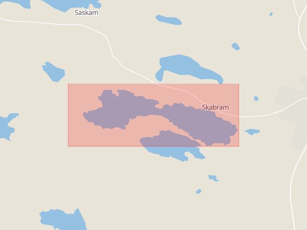 Karta som med röd fyrkant ramar in Skabram, Jokkmokk, Norrbottens län