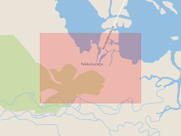 Karta som med röd fyrkant ramar in Kiruna, Nikkaluokta, Gällivare, Vittangi, Boden, Norrbottens län