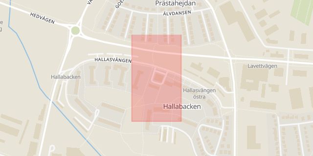 Karta som med röd fyrkant ramar in Flaningen, Trelleborg, Skåne län