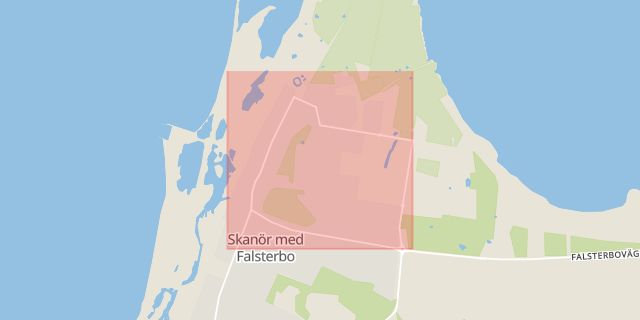 Karta som med röd fyrkant ramar in Skanör, Skrovet, Vellinge, Skåne län