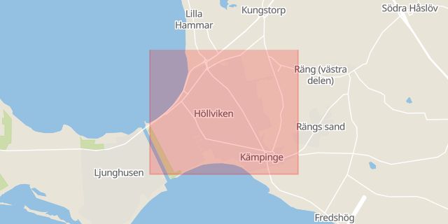 Karta som med röd fyrkant ramar in Höllviken, Vellinge, Skåne län